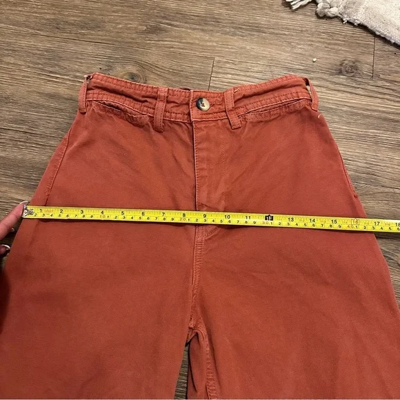 Free People “We The Free” Rust Brown Wide Leg Chino Pants | Size 24 - Picture 9 of 11